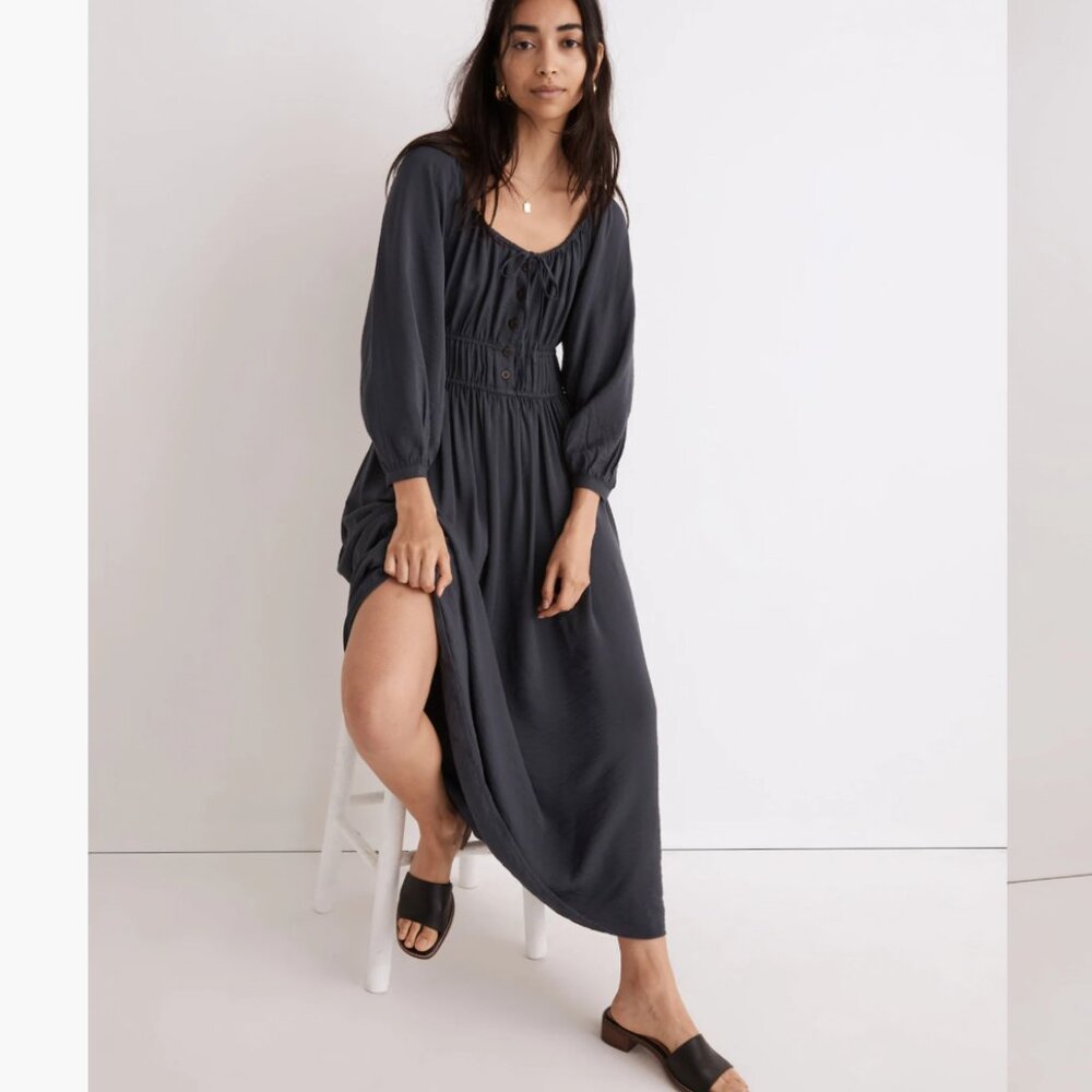 Madewell Twill Sophia Midi Dress